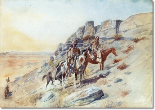 Sighting The Enemy - Charles Marion Russell Paintings